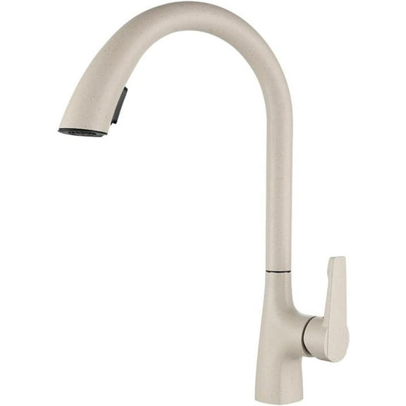 Kitchen faucets with Pull Down Sprayer Brass Hot and Cold Water Swivel Pull Down Kitchen Faucet Oatmeal-A