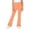 00#Orange419, variant on Lullu Girls Stretch Flared Pants Casual Pull On Side Slit Trousers, Black, Sizes 4-16