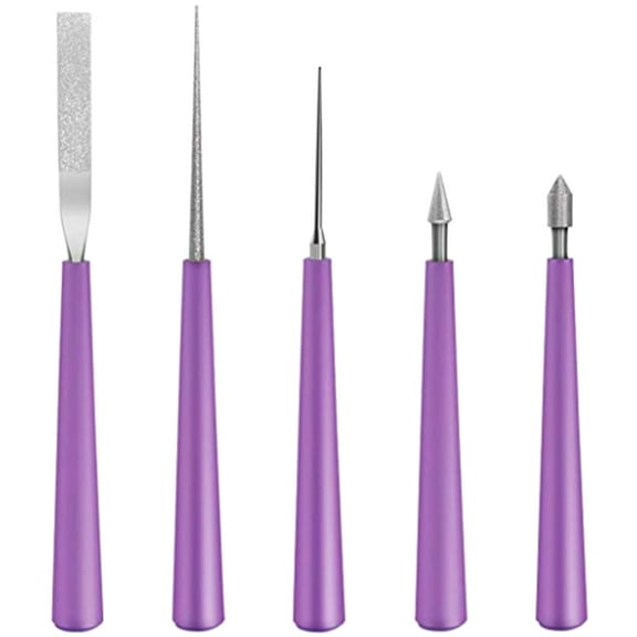 PAMINGONO 5-Piece Jewelry Bead Reamer Set for Crafting, Hobby, and Precision Tool Use in Beadwork and Projects