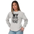 thumbnail image 5 of My Heart Belongs You Romantic Love Women's Long Sleeve T Shirt Brisco Brands X, 5 of 6