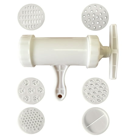 

Noodle Maker Household Plastic Noodle Pressing Machine E-Shaped Hand-Operated Pasta Maker with 7 Pressing Moulds