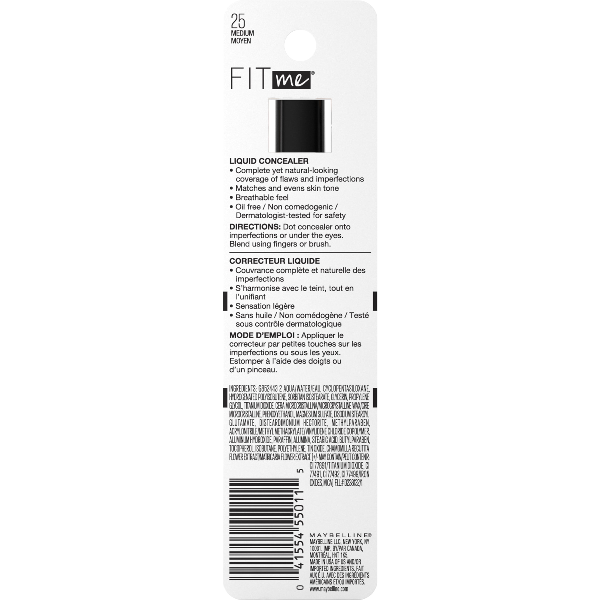 maybelline fit me concealer non comedogenic