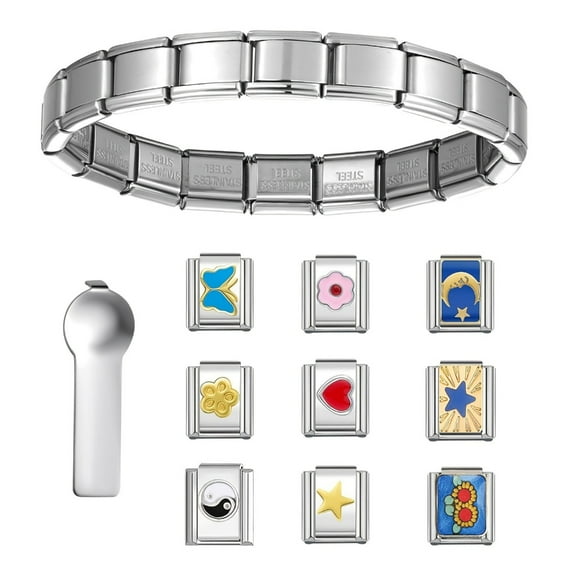 Module Jewelry Making Part Charm Link Stainless Steel Italian Charm Bracelet