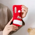 thumbnail image 3 of Allytech Christmas Phone Cover for Galaxy Z Fold 4, Warm Plush Furry Fuzzy Merry Christmas Hat Back Slim Cute Winter Shockproof Case Cover for Samsung Galaxy Z Fold 4 5G for Kids Girls Women, Red, 3 of 8