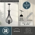 thumbnail image 5 of Monrovia 3 Light Bronze Open Cage Teardrop Pendant Light, 5 of 13