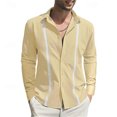thumbnail image 1 of Camisas de verano para hombre nuevas de 2024, de moda e informales, de color sólido, con empalme, estampado, con botones de solapa, ropa de calle de alta calidad, 1 of 6