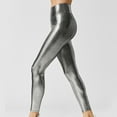 thumbnail image 2 of TiaoBug Women Shiny Metallic Leggings High Waist Athletic Yoga Pants Trousers Grey M, 2 of 4