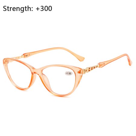 +1.0~+4.0 Fashion Vision Care Computer Goggles Men Women Cat Eye Reading Glasses Hyperopia Glasses HD Gradient Presbyopic Eyeglasses Diopter +1.0~+4.0 BROWN STRENGTH 3.00