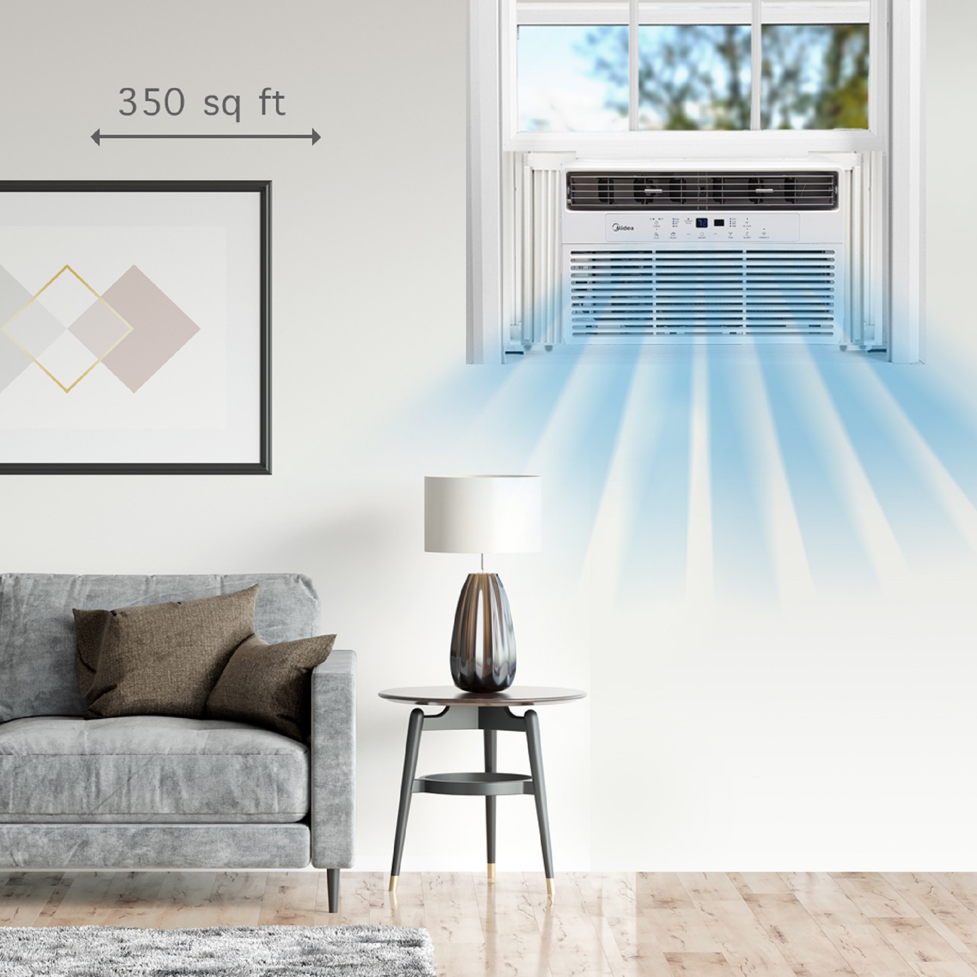 Midea 8,000 BTU 115V Smart Window Air Conditioner with Comfort Sense Remote, Covers up to 350 Sq. ft., White, MAW08S1WWT - image 5 of 22