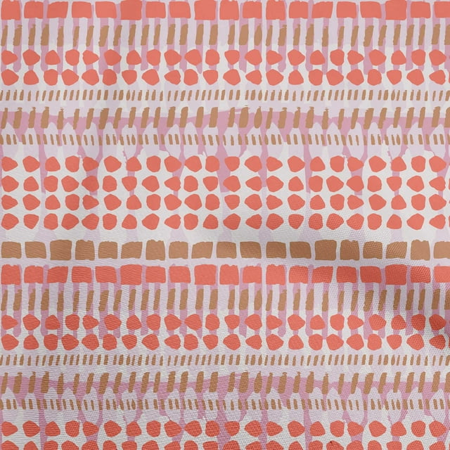 oneOone Rayon Orange Fabric Dot Sewing Material Print Fabric By The Yard 56 Inch Wide