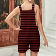 thumbnail image 4 of FAFWYP Women's Summer Sleeveless Adjustable Straps Jumpsuits Stripe Print Casual Loose Stretchy Shorts Rompers Overalls with Pockets, 4 of 5