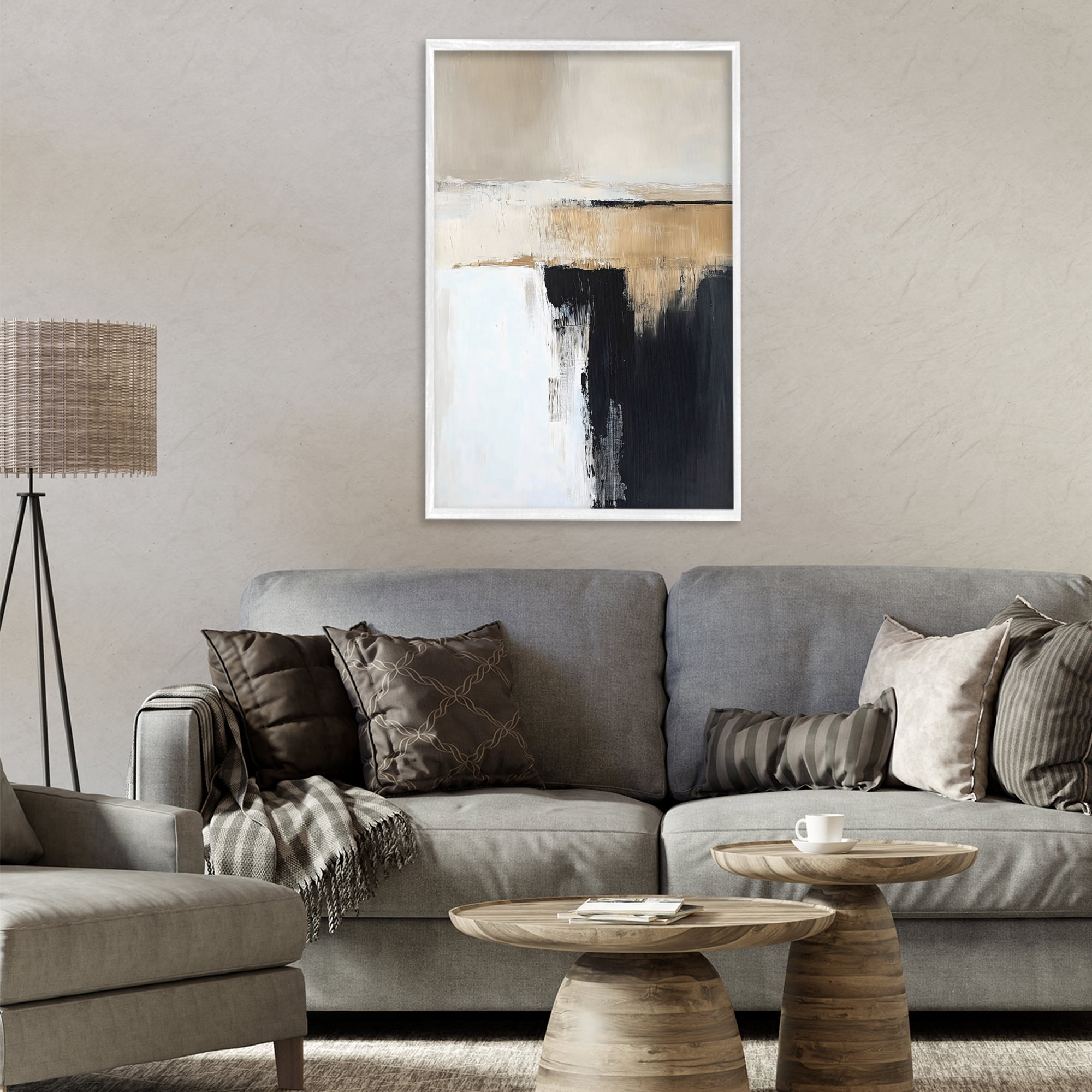 Stupell Industries Desert Horizon Muted Abstract White Framed Giclee Art, design by Gina Kelly