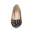 thumbnail image 6 of BLISSFUL STEP Women's Shoes Polka Dot Kitten Heel Pumps Pointed Toe Slip-on Heels Black 6, 6 of 7