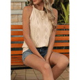 thumbnail image 7 of High Neck Sleeveless Halter Tank Tops Khaki M, 7 of 7
