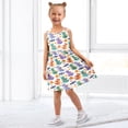 thumbnail image 7 of Girls Dress Cute Cartoon Dinosaur Sleeveless Dress for Girls Hem A-Line Casual Sundress, 7 of 7