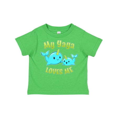

Inktastic My Yaya Loves Me- Cute Narwhal Gift Toddler Boy or Toddler Girl T-Shirt