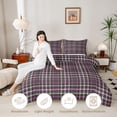 thumbnail image 2 of Manfei Vintage Plaid Queen Comforter Set,Retro Grid Comforter Sets Queen,Red Green Pink,Black Reversible,3-Piece,1 Comforter and 2 Pillowcases,3-Piece,1 Comforter and 2 Pillowcases, 2 of 6
