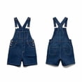 thumbnail image 3 of Generic Mens Denim Shorts Solid Color Bib Overall Jean Romper Casual Loose Fit Summer Jumpsuit Coveralls with Zipper, 3 of 5