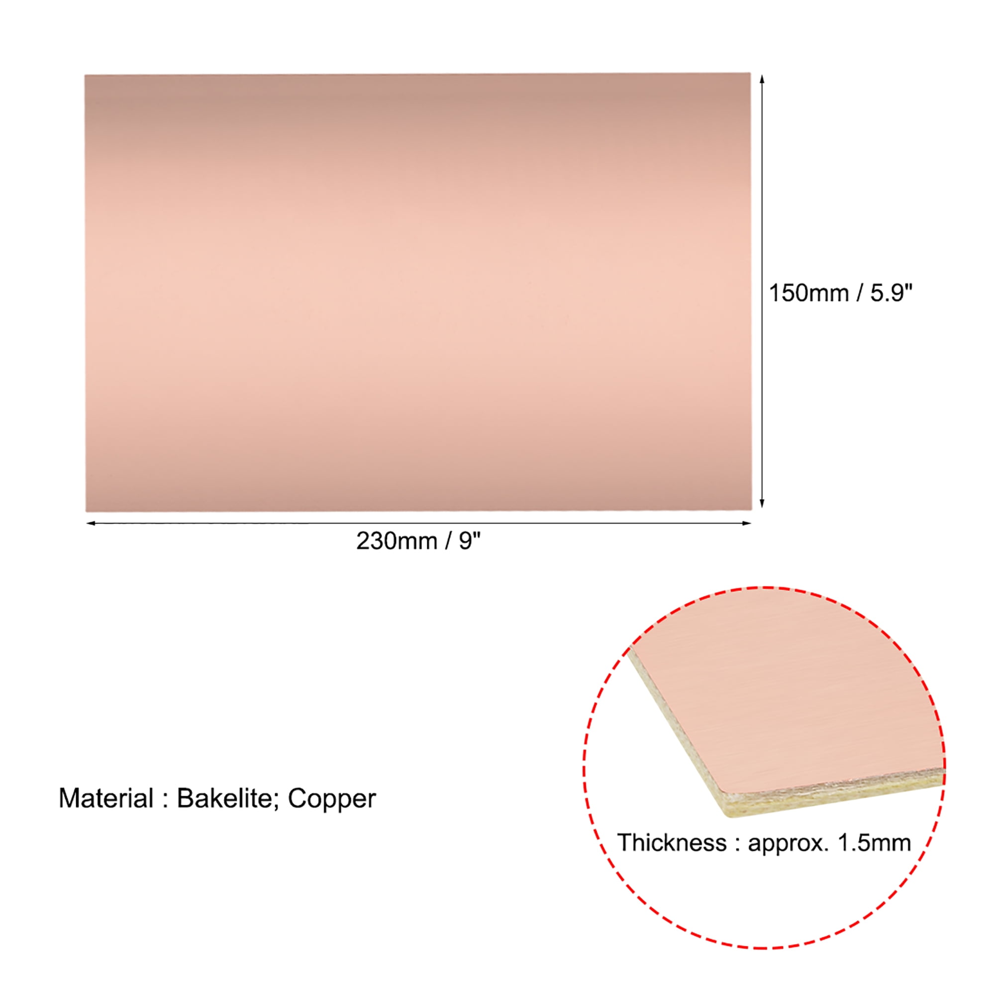 230x150mm Single-Sided Copper Clad Laminate PCB Circuit Bakelite Board 1.5mm