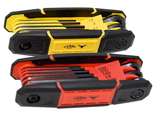Durable Construction 2 Pack Texas Best Folding Metric and SAE Hex Keys