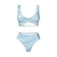 thumbnail image 4 of Daiia Blue Marble Women's Bikini Set Two Piece Swimsuit High Waisted Bikini Adjustable Straps Bikini Perfect for Beach, Pool, and Summer Vacation-Small, 4 of 9