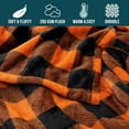 thumbnail image 4 of Black and Orange Buffalo Plaid Fleece Throw Blanket for Couch, Soft Halloween Flannel Blanket for Sofa, Orange Checkered Plaid Fall Couch Throw, Warm Cozy Fall Bed Blanket Decor Gift, Plaid, 4 of 7