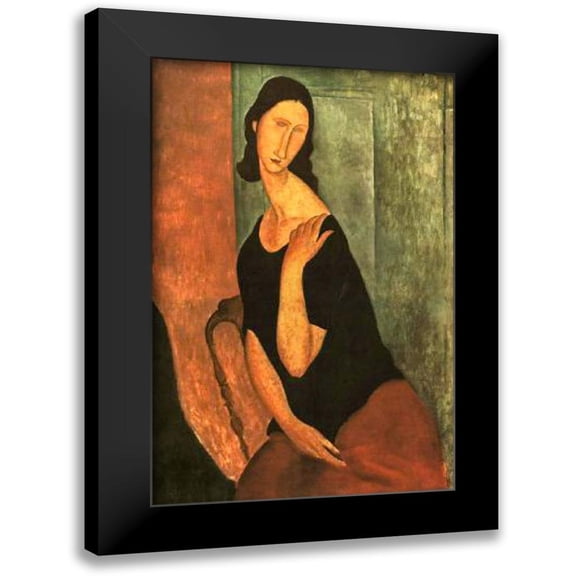 Modigliani, Amedeo 10x14 Black Modern Framed Museum Art Print Titled - Jeanne 4