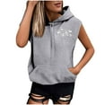 thumbnail image 2 of Rezuofi 2 Pcs Sleeveless Vest Tops with Hood for Women Casual Loose Fit Hoodie Lightweight Drawstring Pullover Sweatshirt with Pockets 2025, 2 of 4