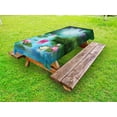 thumbnail image 1 of Nature Outdoor Tablecloth, Fantasy Pond with Water Lilies Floating Romantic Lotus Fairy Tale Digital Art, Decorative Washable Fabric Picnic Table Cloth, 58 X 84 Inches,Aqua Pink Green, by Ambesonne, 1 of 2