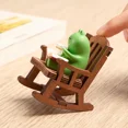 thumbnail image 4 of Zakka Japanese Groceries Hand-made DIY Micro Rocking Chair Frog Fat Miniature Home Desktop Crafts Home Office Decor Car Ornament, 4 of 5