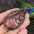 thumbnail image 3 of Natural Pink Kunzite Gemstone Handmade Copper Wire Wrap Pendant 2.76, 3 of 4