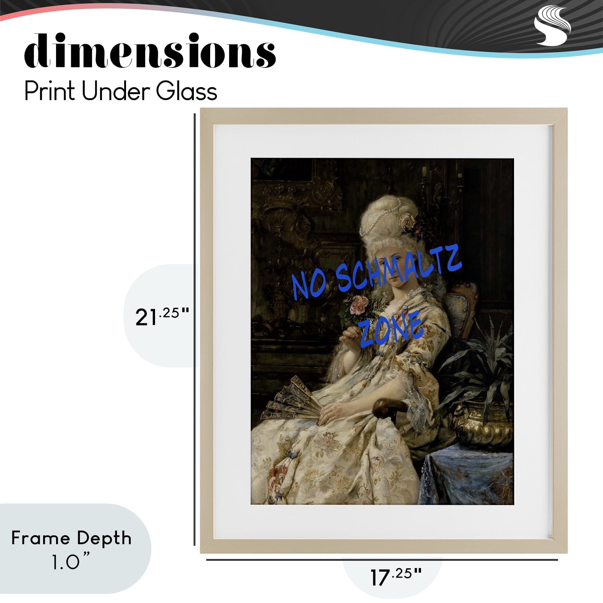 Stupell Industries Iconic No Schmaltz Zone Birch Framed Print Under Glass, design by Grotto Studios