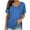 Blue, variant on fatyb Women's Short Sleeve V Neck Shirts Side Ruched Casual T Shirts Loose Summer Blouses for Women