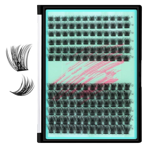Lash Clusters 144Pcs Eyelash Extension Midnight Lashes Extensions Natural Cluster Lashes for Individual Eyelashes Extension by (D-Mix8-16mm)