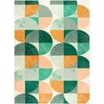 thumbnail image 3 of Cydiria Modern Geometric Circles Milk Velvet Area Rug, 5' x 8', Green, 3 of 7