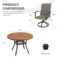 thumbnail image 2 of DIFY 5PCS Patio Dining Furniture Set, 41" Round Slatted Table and 4 Swivel Textilene Chairs, 2 of 7
