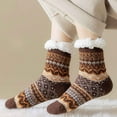 thumbnail image 6 of Monebena 1 Pairs Womens Slipper Fuzzy Socks Cute Fluffy Fleece Lined Men Socks Thicken Winter Warm Plush Cozy Soft Floor Socks M01, 6 of 7