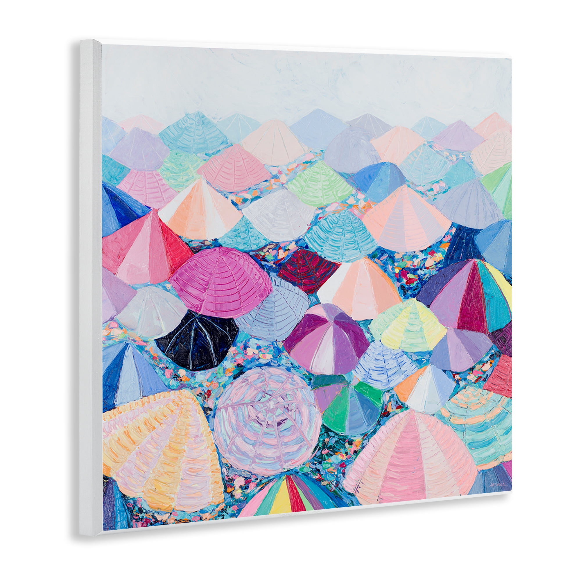 Stupell Industries Pastel Umbrella Nation Abstract Painting Unframed Art Print Wall Art, 12 x 12