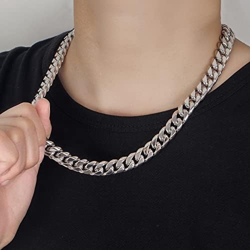 Men 925 Sterling Silver Solid Miami Cuban Chain Necklace 10MM &12MM- Curb Cuban 18 "20 "22" 24 "26" 28" Thick Big Link Choker For Man - Fine Jewelry