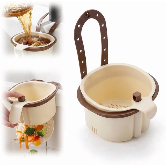 Cactus Kitchen Sink Strainer Basket, Anti-Clogging Hanging Drain Filter for Food Waste & Hair, Durable Plastic Faucet Storage Caddy
