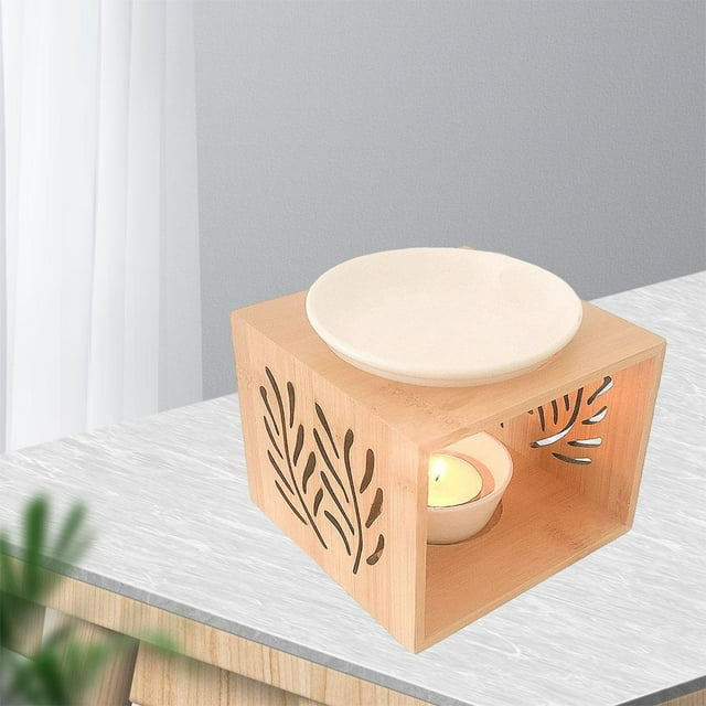 Portaves de cerámica con luz de té, quemador de aceite esencial de , difusor de de cera para , yoga, meditación, , perfecl Portavelas de cerámica