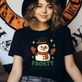 thumbnail image 3 of Frosty and Fabulous Shirt | Cute Snowman Graphic Tee for Adults, CarolinaBlue, Size XL, 3 of 6
