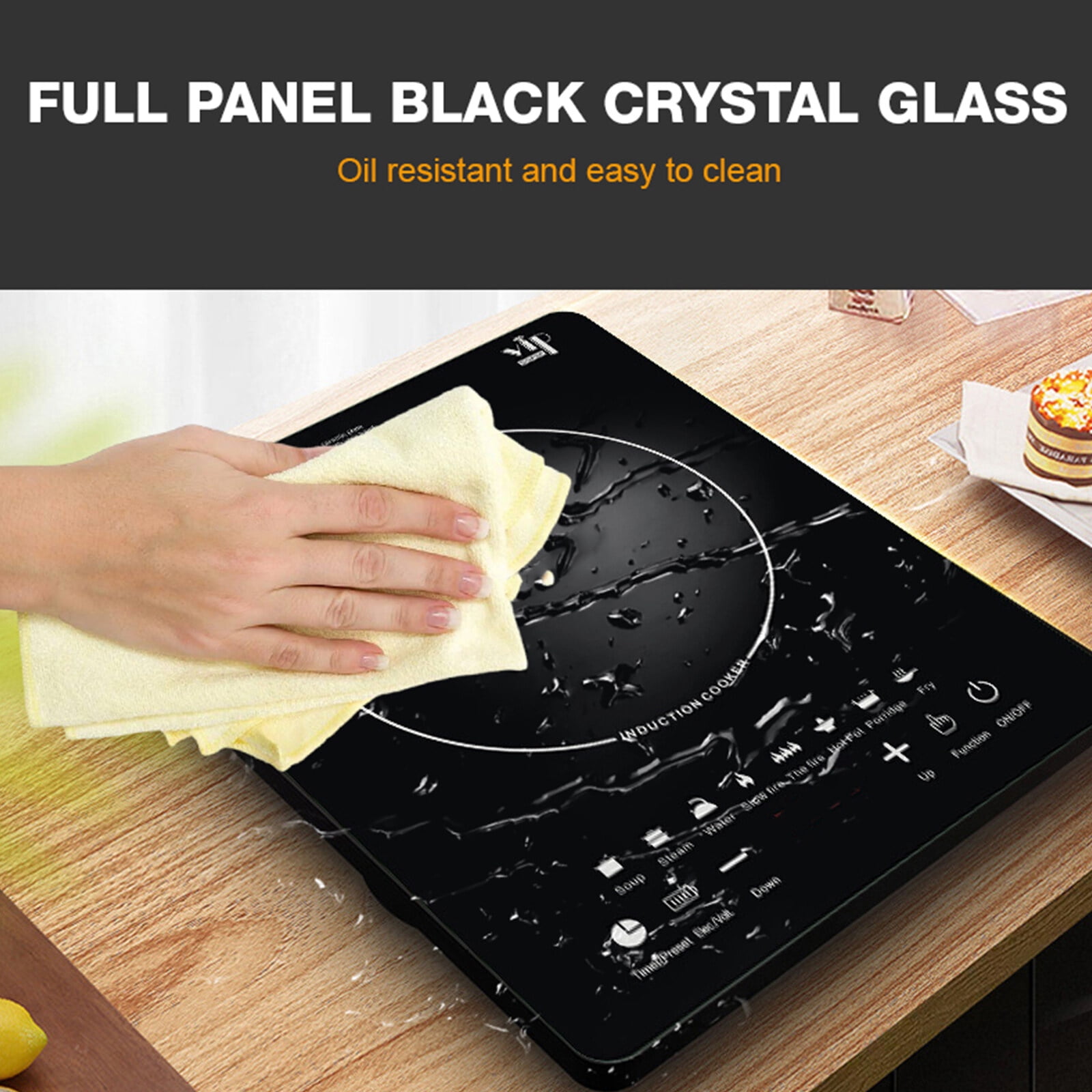 Portable Induction Cooktop Hot Plate Countertop Burner 2200W, 8 Temp Levels, Timer, Auto-Shut-Off, Touch Panel, LED Display, Auto Pot Detection, Child Safety Lock, 8 Preset Programs