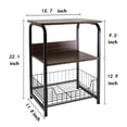 thumbnail image 3 of 22" Black Metal and Brown Top Side Table, 3 of 9