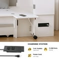 thumbnail image 5 of Advwin Queen Size Murphy Bed with Storage & Charging Station, Hideaway Murphy Cabinet Bed with Motion Sensor Lights, Foldable Platform Bed Frame for Bedroom, Guest Room, Office, White, 5 of 10