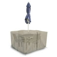 thumbnail image 3 of COVERS&ALL Square Table & Chair Set Cover with Umbrella Hole, 12 Oz Waterproof UV & Weather Resistant, Patio Lawn Garden Backyard Furniture with Air Vents & Drawstrings (45"L X 45"W X 30"H, Beige), 3 of 8