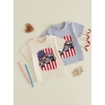thumbnail image 3 of BemeyourBBs Toddler Baby Boy Girl 4th of July T Shirts Outfit Patriot Independent Day Clothes American Flag Truck Printed Crew Neck Short Sleeve Summer T Shirt Pullover Tee Tops, 3 of 9