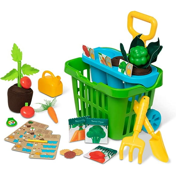 Melissa & Doug Let’s Explore Vegetable Gardening Play Set with Rolling Cart (31 Pieces)