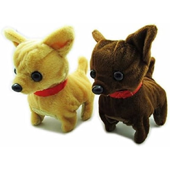 Walking Moving Barking Tail Wagging Plush Baby Mini Chiwawa Chihuahua Dog 1pc in Random Color