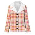 thumbnail image 5 of Fashion Winter Warm Caots for Womens Plus Size Zip Up Plaid Printed Fashionable Long Sleeved Pocket Composite Plush Button Coat, 5 of 5